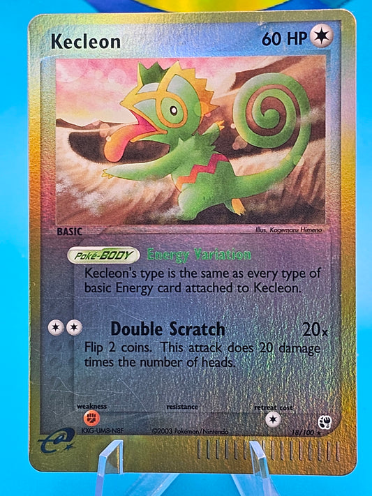 Kecleon 18/100 Reverse Holo Rare Pokemon EX Sandstorm 2003 Vintage E-Reader 18/100