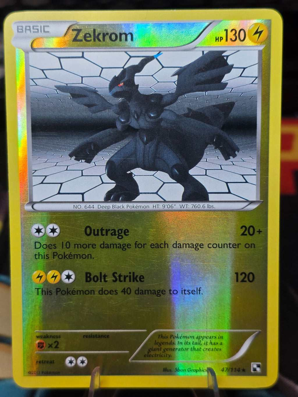 Zekrom 47/114 Rare Black & White Pokemon Reverse Holo