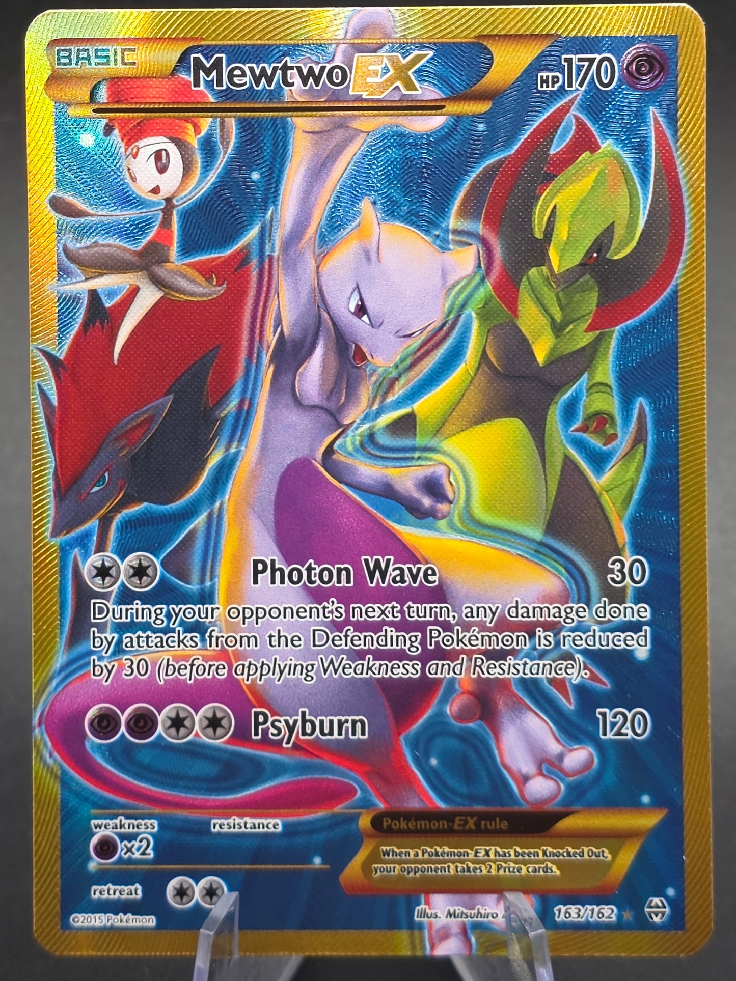 MEWTWO 2015 POKEMON XY BREAKTHROUGH #163/162 SECRET RARE