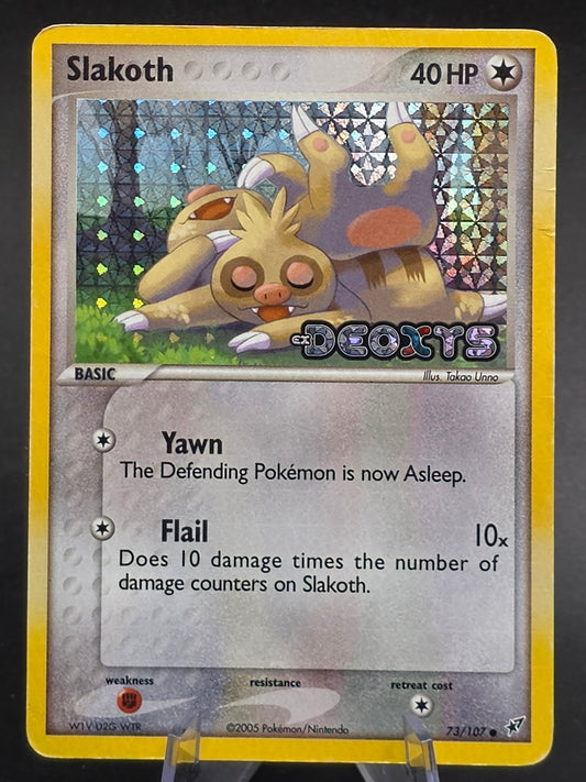 Slakoth 73/107 Pokemon TCG EX Deoxys Reverse Holo Stamped MP