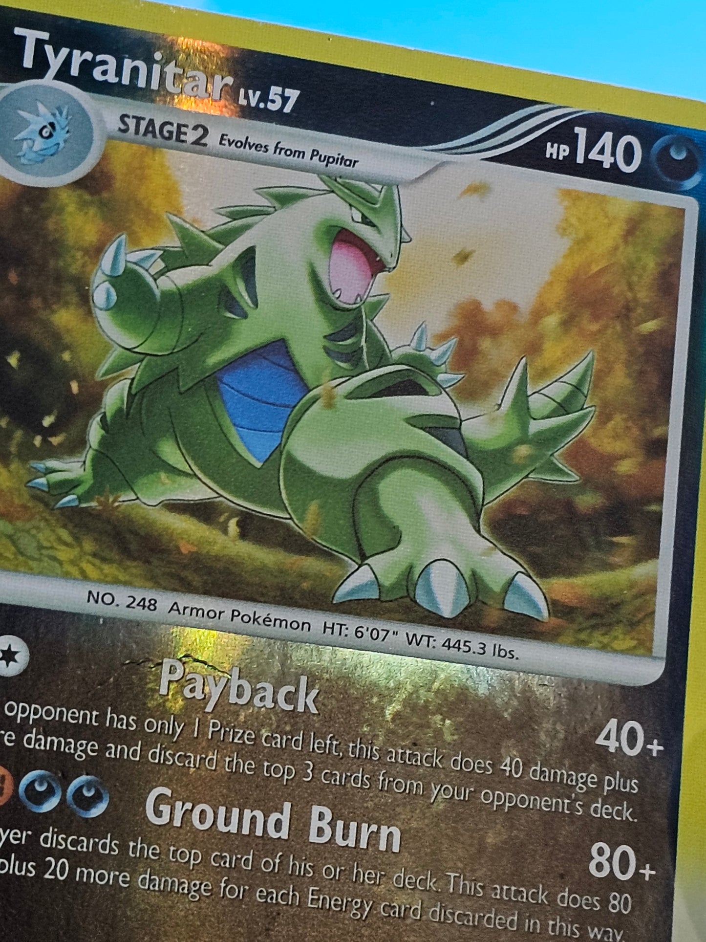 Pokemon Card Tyranitar (17/123) Rare Holo Mysterious Treasures Reverse Holo LP #17