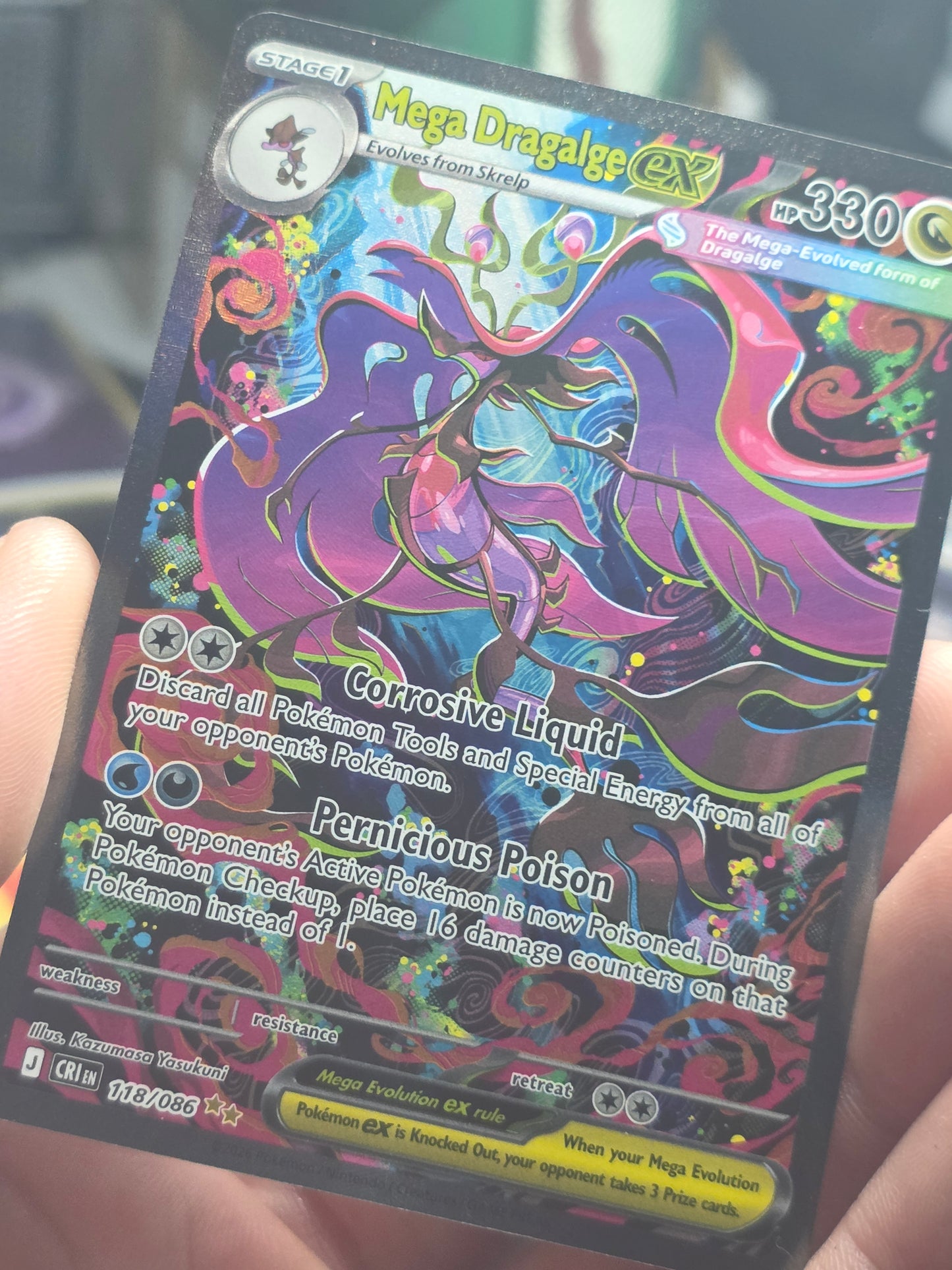 Mega Dragalge ex 118/086 Pokemon TCG Chaos Rising Special Illustration Rare SIR