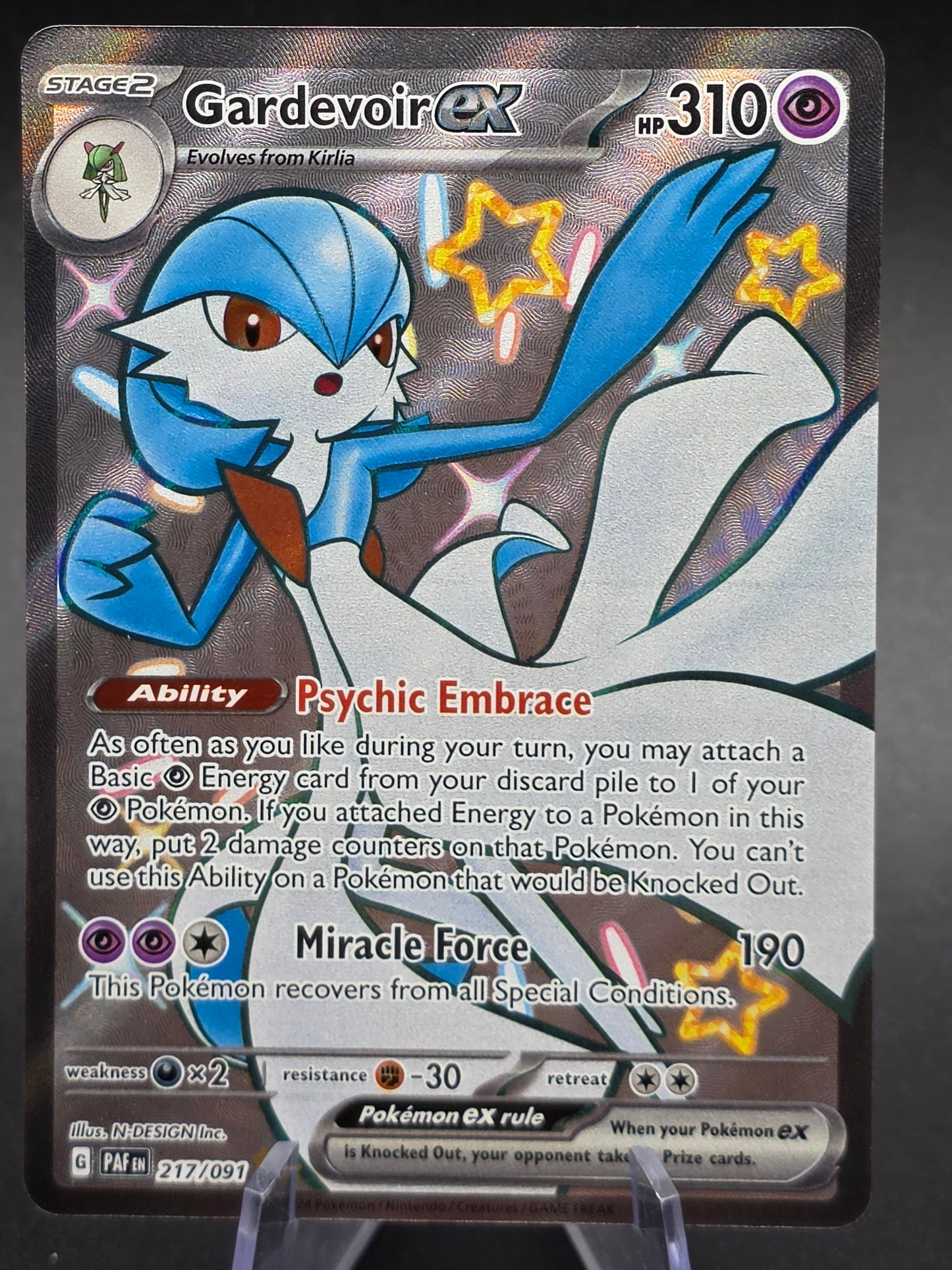 Gardevoir ex 217/091 Paldean Fates Ultra Rare Full Art Pokemon Card NM/M
