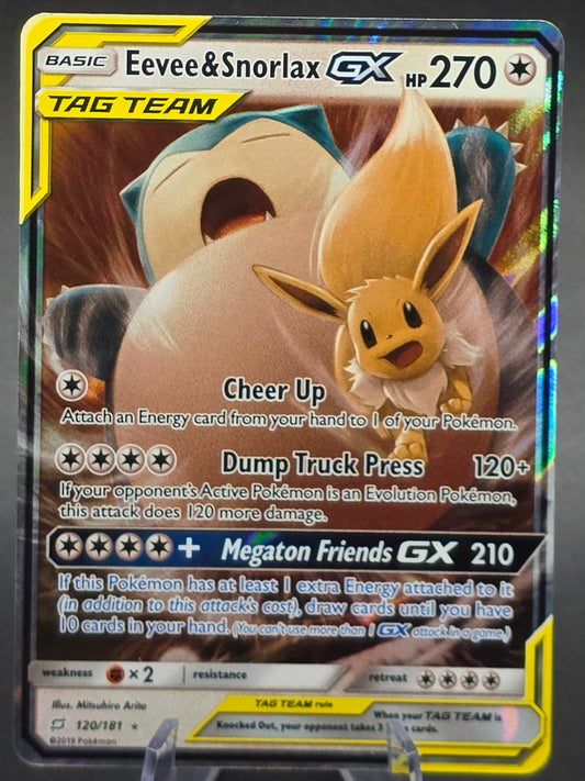 Eevee & Snorlax GX 120/181 Pokemon Sun & Moon Tag Team Up 120