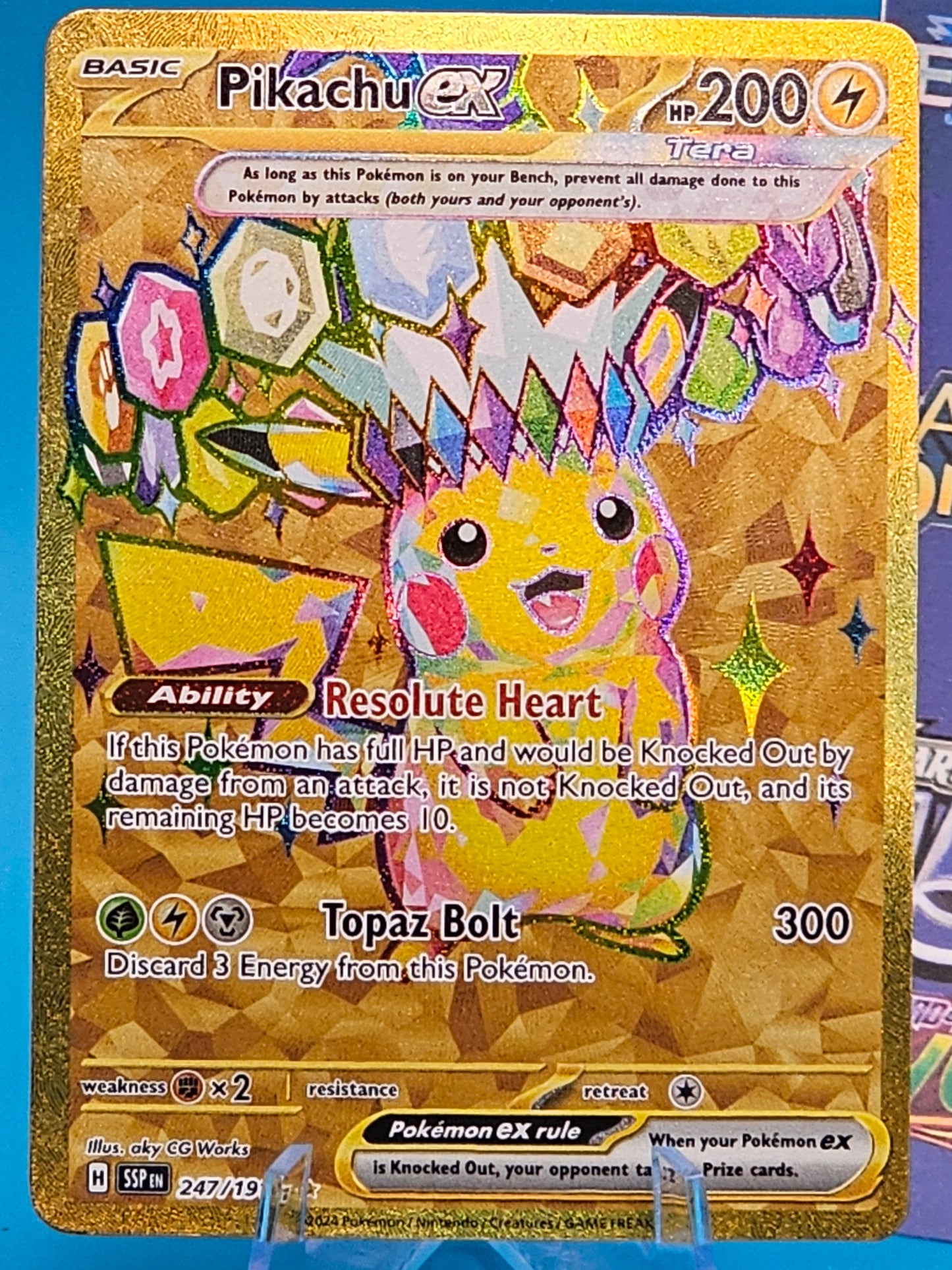 **SALE**Pikachu ex 247/191 - Surging Sparks SSP Gold Secret Rare Full Art NM/M