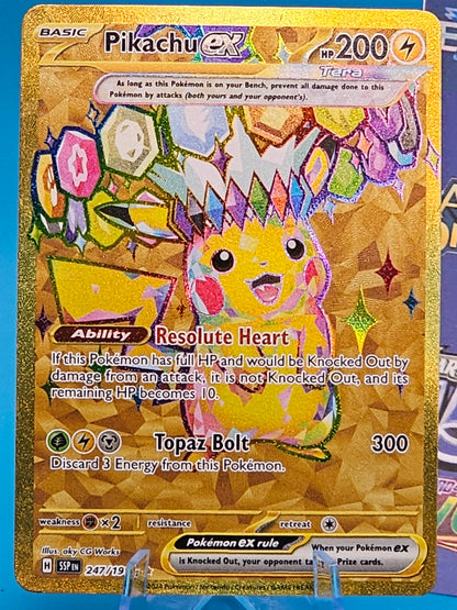 **SALE**Pikachu ex 247/191 - Surging Sparks SSP Gold Secret Rare Full Art NM/M