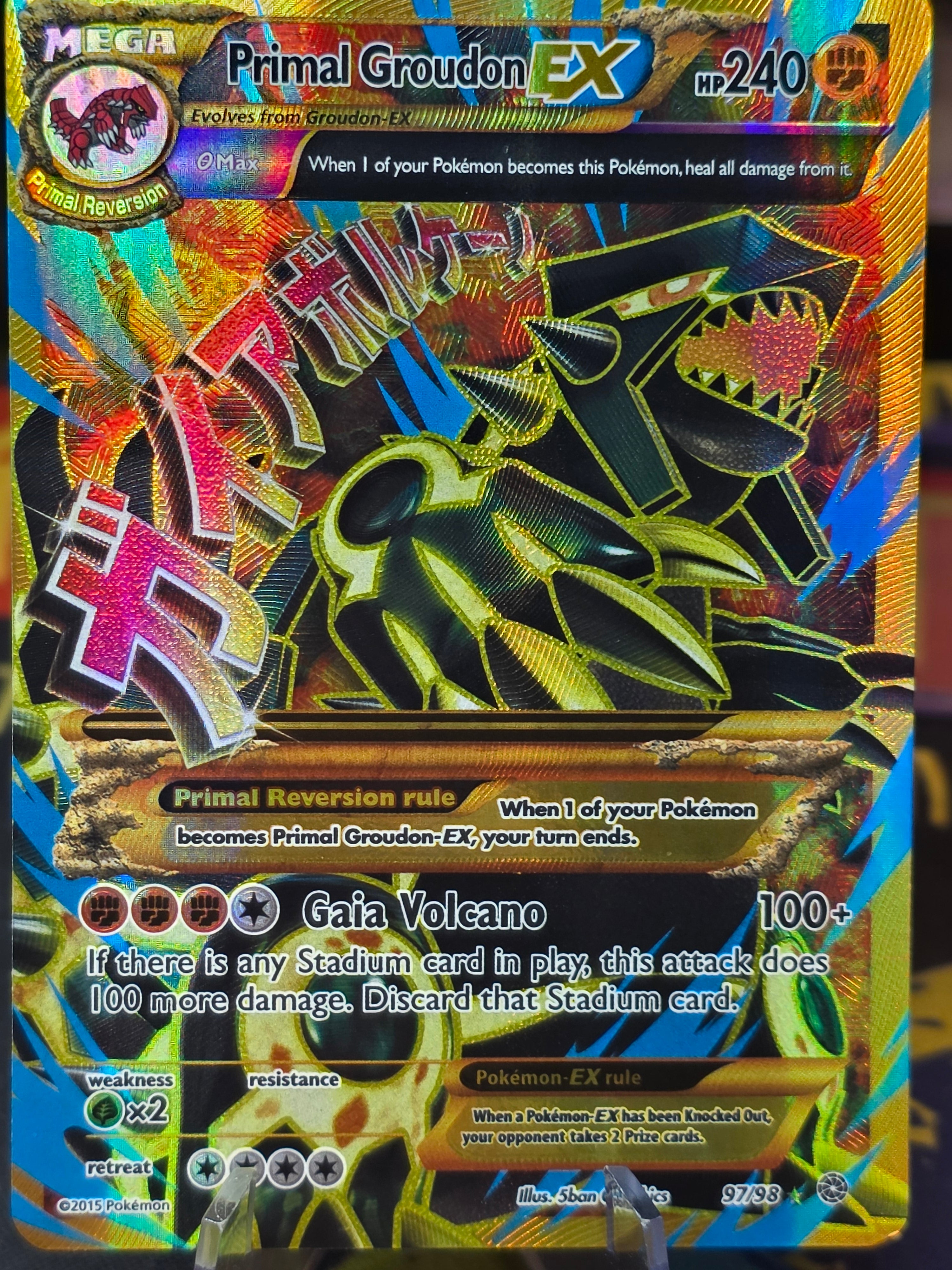Primal Groudon EX (Shiny Full Art) Holo Ultra Rare XY - Ancient Origins 97/98