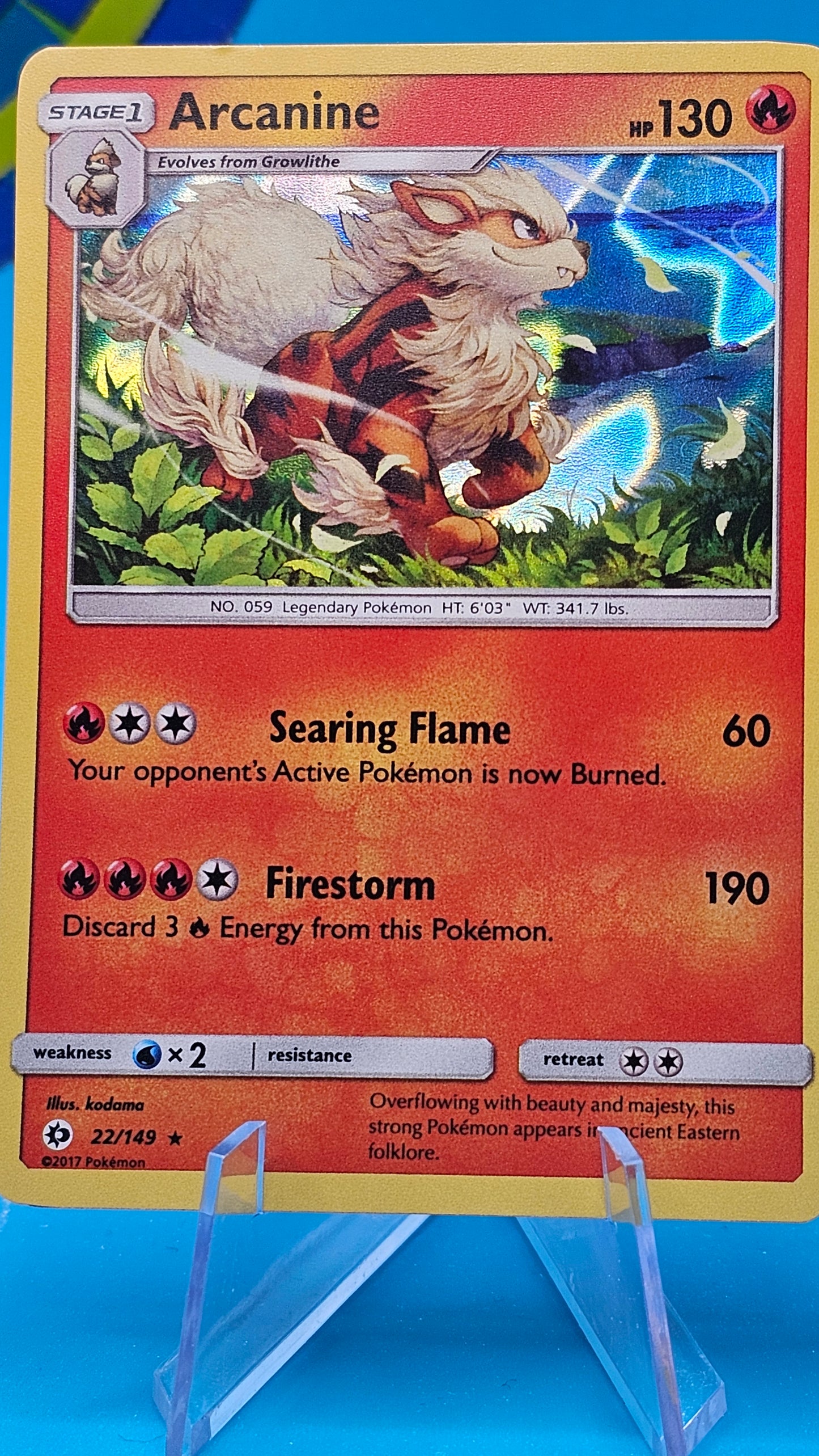 ARCANINE #22/149 HOLO Sun and moon base set NM