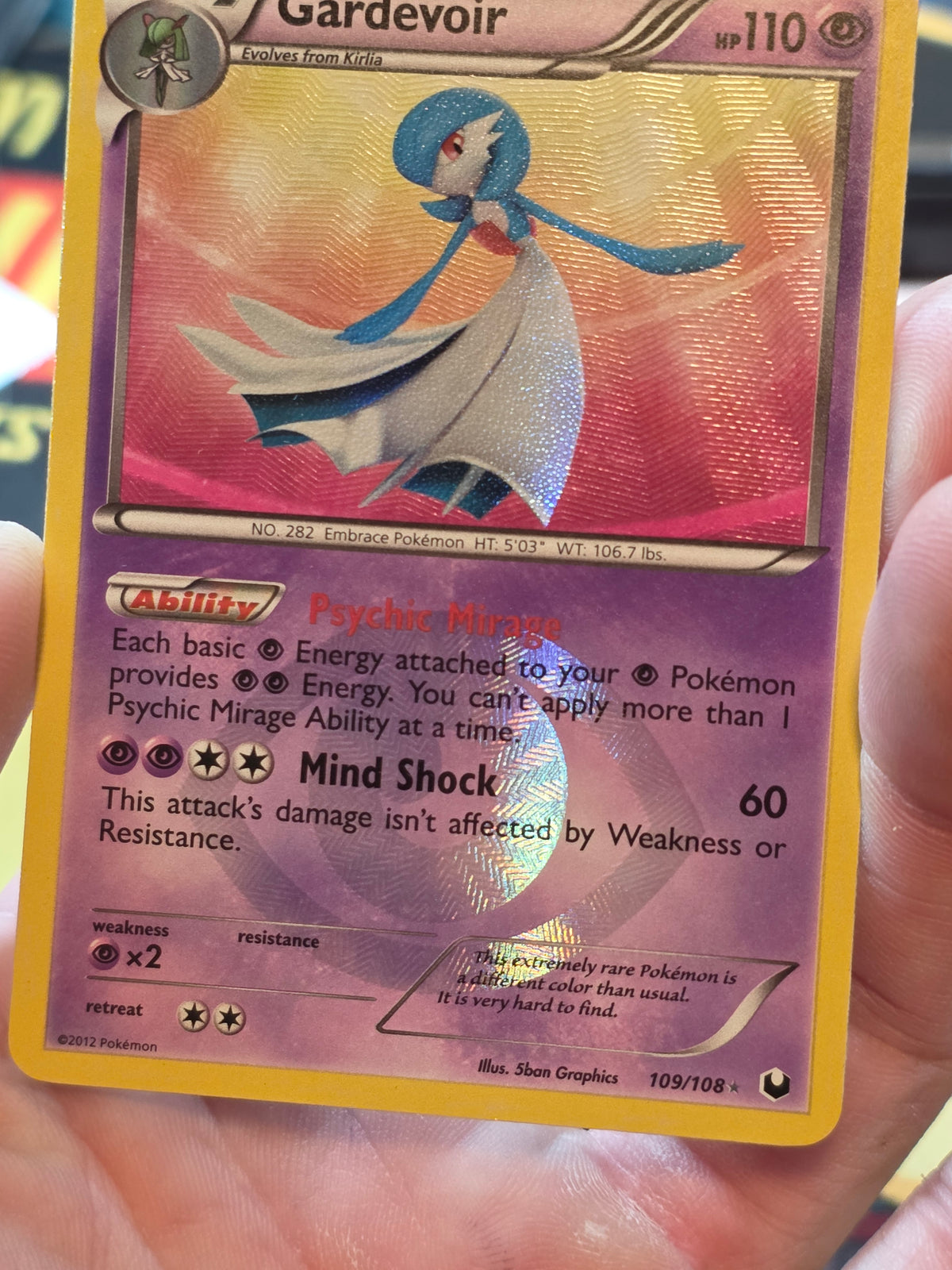 GARDEVOIR 109/108 Secret Rare Ultra Dark Explorers Textured 2012 NM