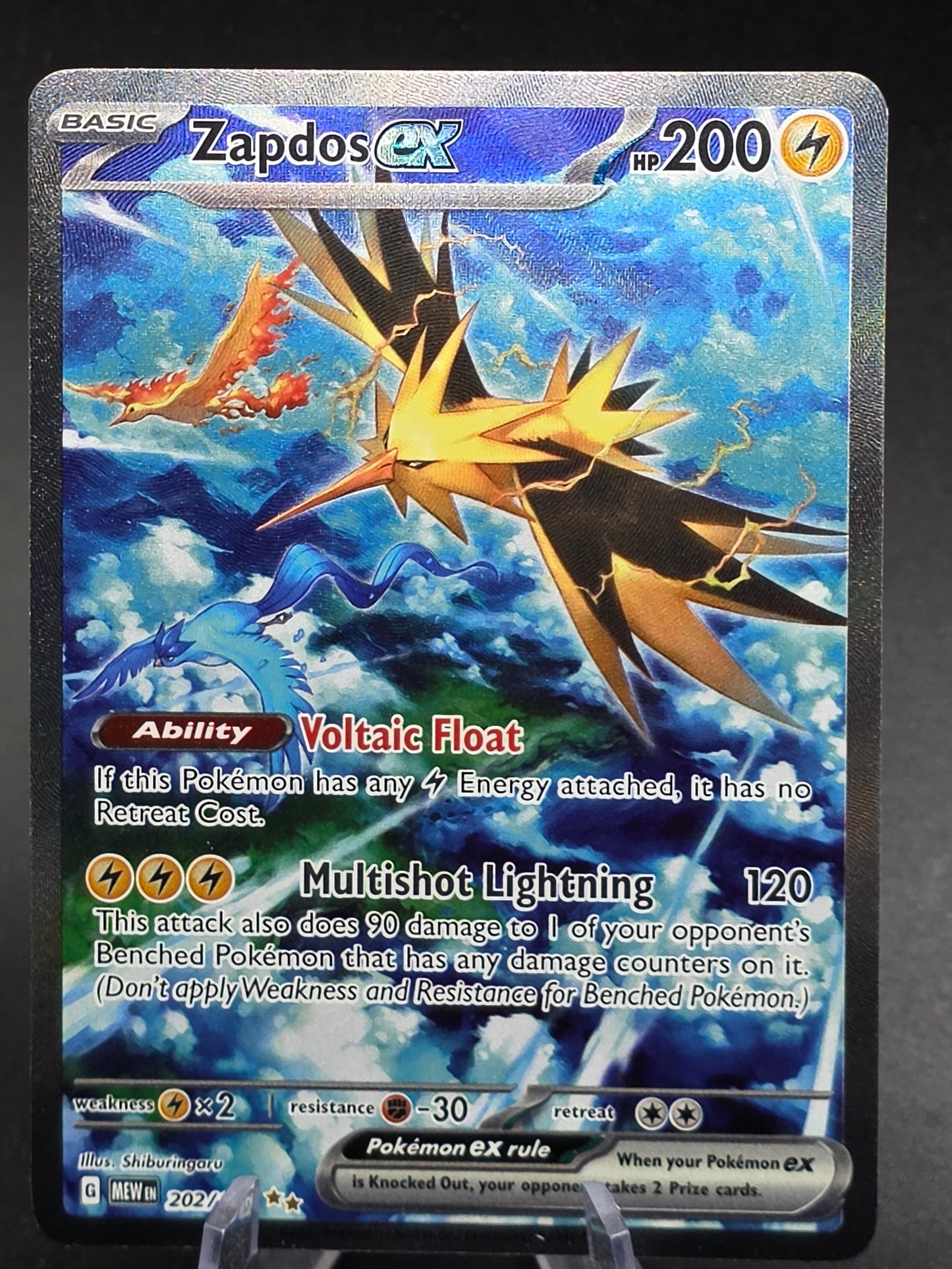 Zapdos ex 202/165 Sv: Scarlet & Violet 151 Pokemon Card TCG Illustration Rare NM/M