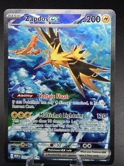 Zapdos ex 202/165 Sv: Scarlet & Violet 151 Pokemon Card TCG Illustration Rare NM/M