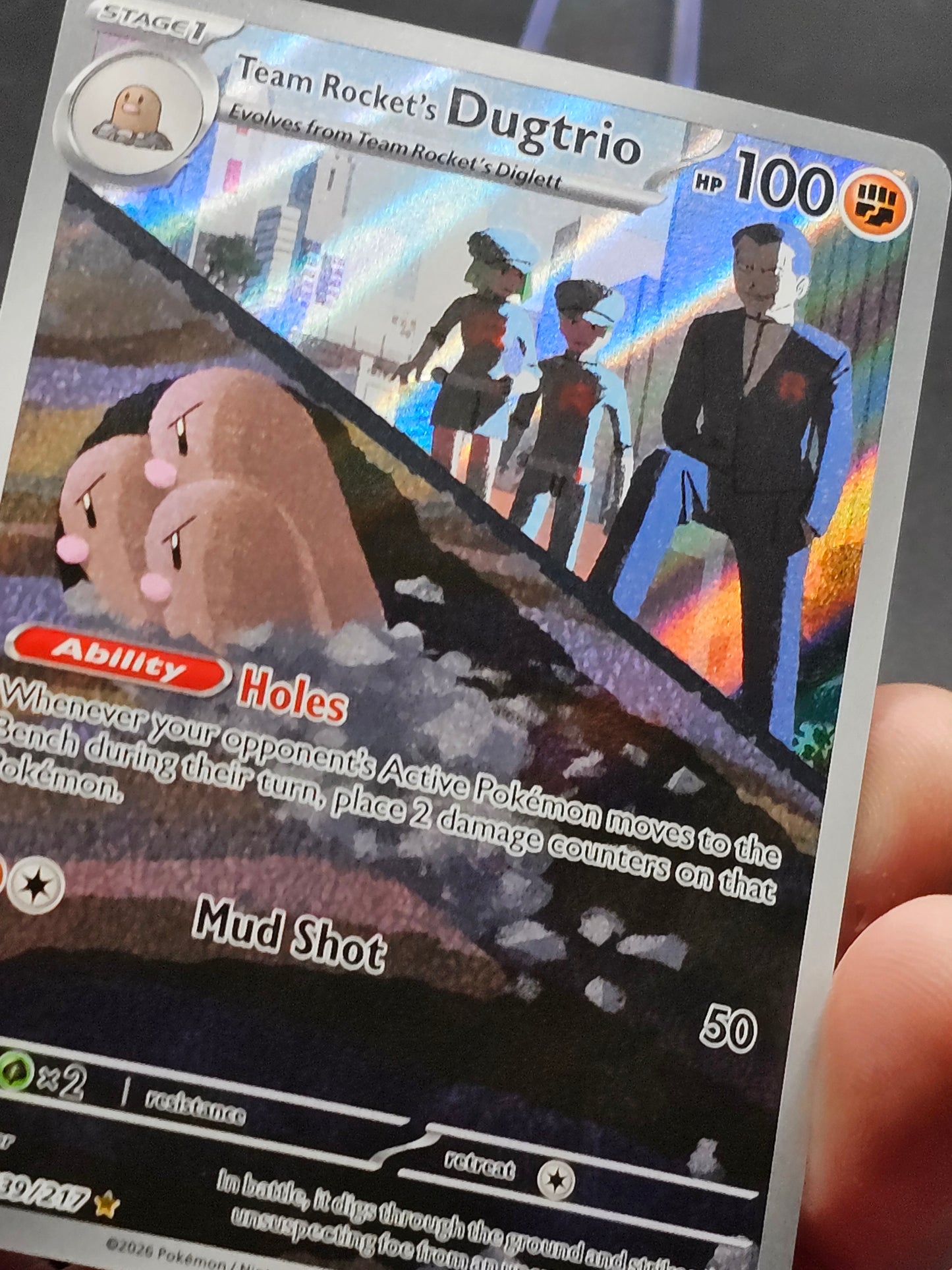 Team Rockets Dugtrio 239/217 - Pokemon TCG - Ascended Heros Illustration Rare