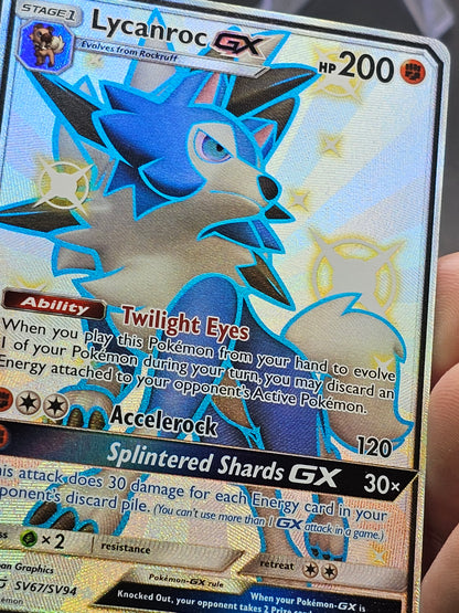 Pokemon TCG Lycanroc GX SV67/SV94 Hidden Fates (Shiny Vault) Holo NM SV67/SV94