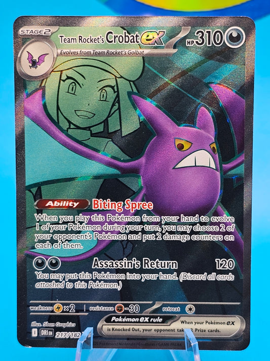 Team Rocket's Crobat ex 217/182 Destined Rivals Pokemon TCG Full Art 217/182
