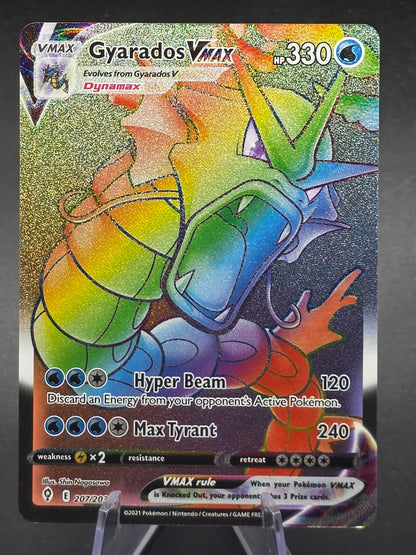 Gyarados VMAX 207/203 Evolving Skies Rainbow Rare Full Art Holo