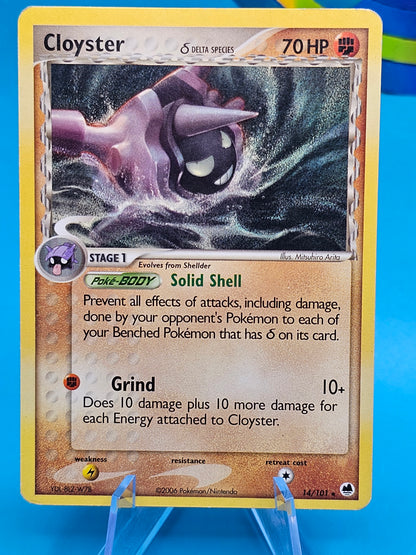 Cloyster 14/101 Delta Species EX Dragon Frontiers Rare Pokemon Card TCG 14/101 NM