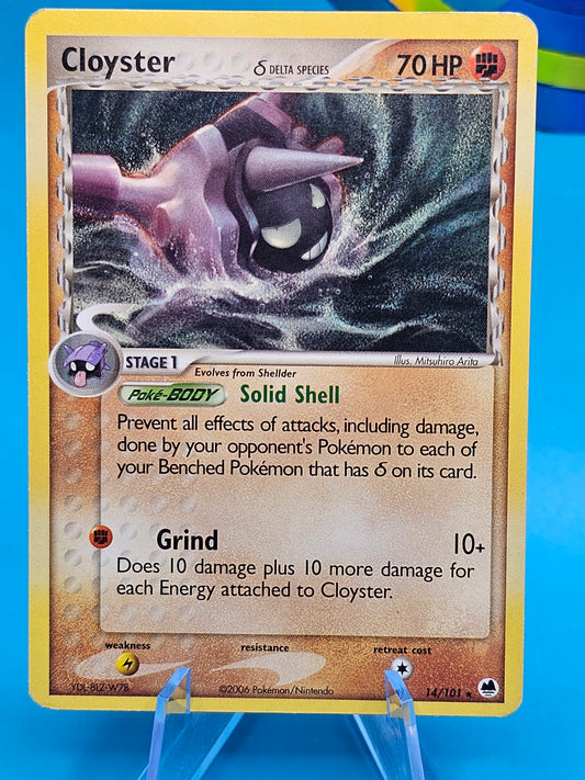 Cloyster 14/101 Delta Species EX Dragon Frontiers Rare Pokemon Card TCG 14/101 NM
