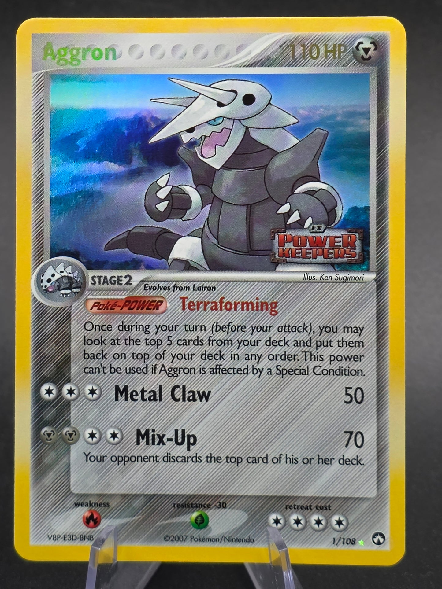 Pokemon Card TCG - Aggron #1/108 - EX Power Keepers - Stamped Holo - 2007
