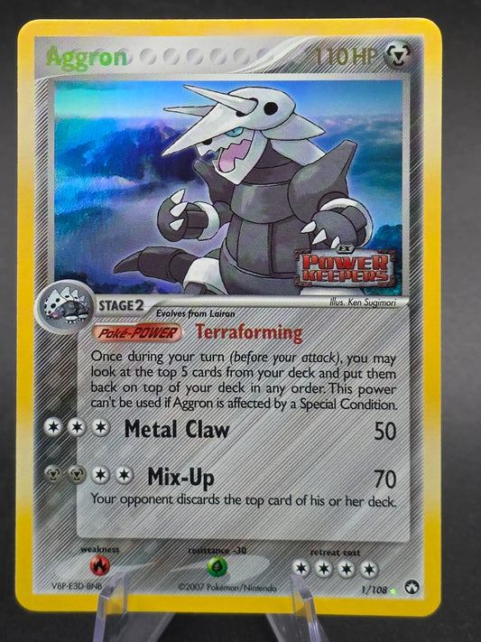 Pokemon Card TCG - Aggron #1/108 - EX Power Keepers - Stamped Holo - 2007