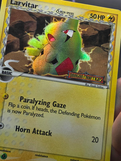Larvitar  (52/101) Dragon Frontiers Reverse Holo Foil Stamped NM Delta Species LP