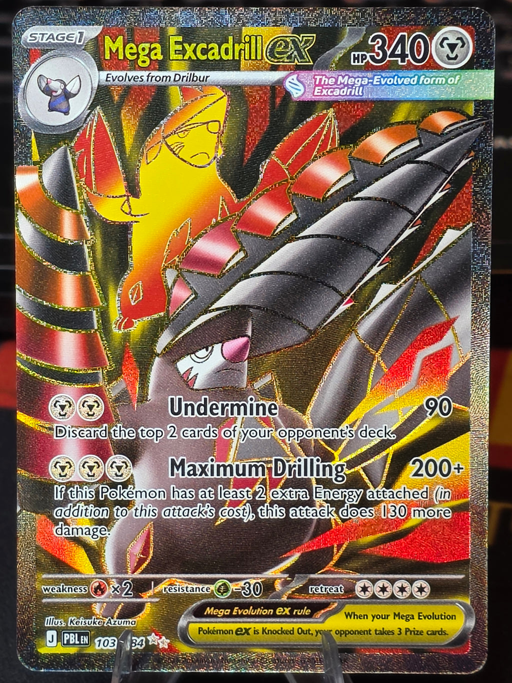 Mega Excadrill ex 103/084 Ultra Rare Pitch Black Pokemon Holo Near Mint