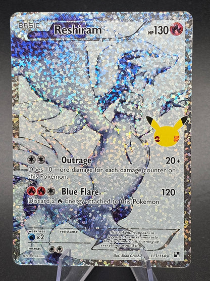 Pokemon Celebrations Reshiram 113/114 25th Anniversary Holo Full Art NM 113/114
