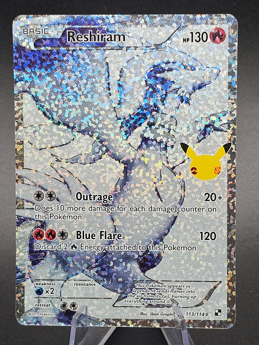 Pokemon Celebrations Reshiram 113/114 25th Anniversary Holo Full Art NM 113/114