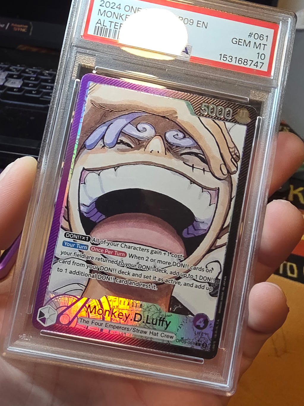 Monkey D. Luffy Emperors In The New World Op09-061 Alt Art PSA 10