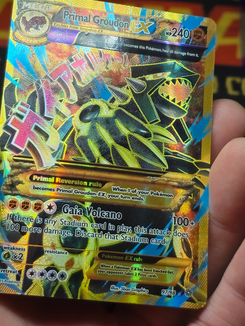 Primal Groudon EX (Shiny Full Art) Holo Ultra Rare XY - Ancient Origins 97/98