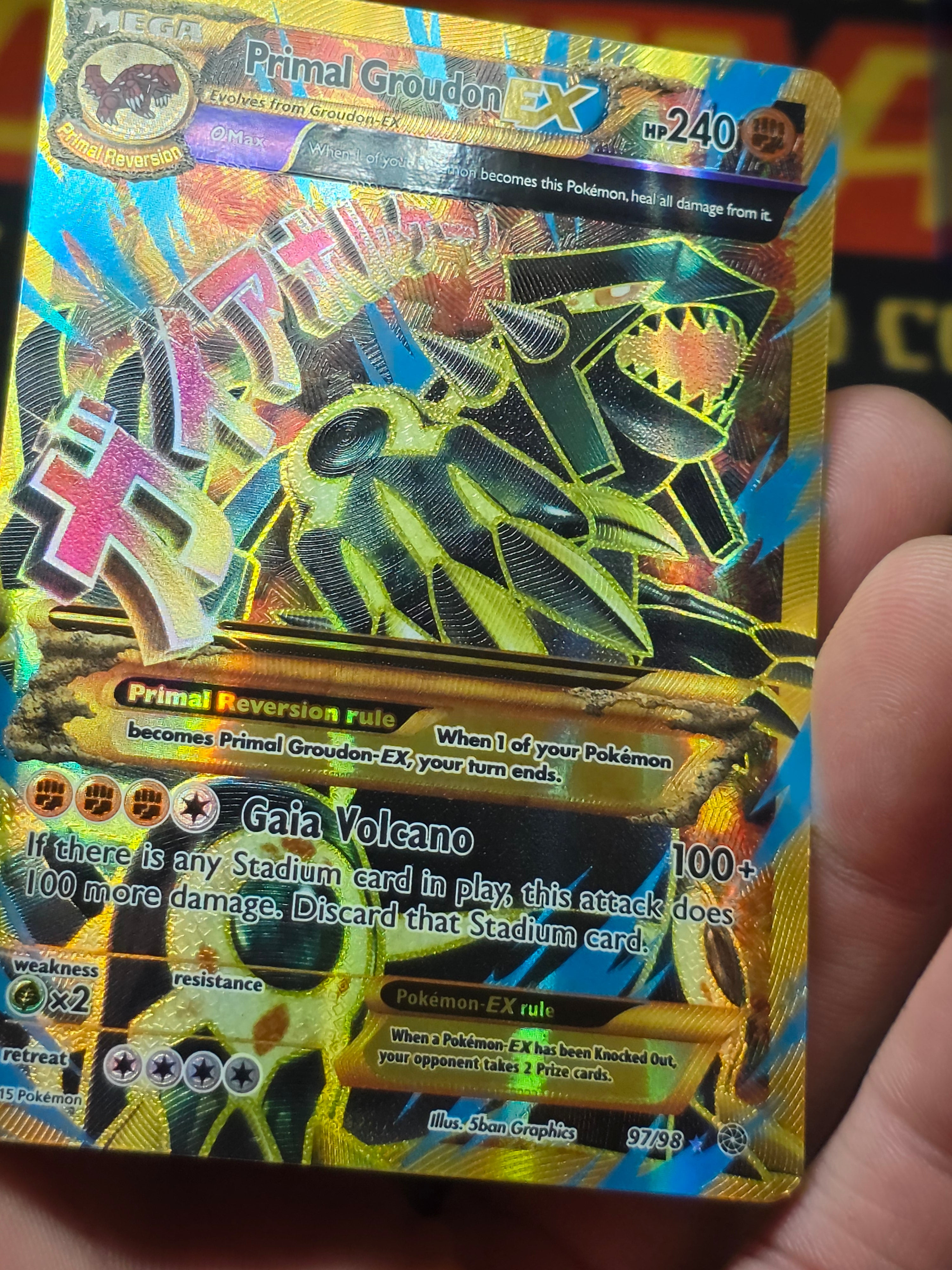 Primal Groudon EX (Shiny Full Art) Holo Ultra Rare XY - Ancient Origins 97/98