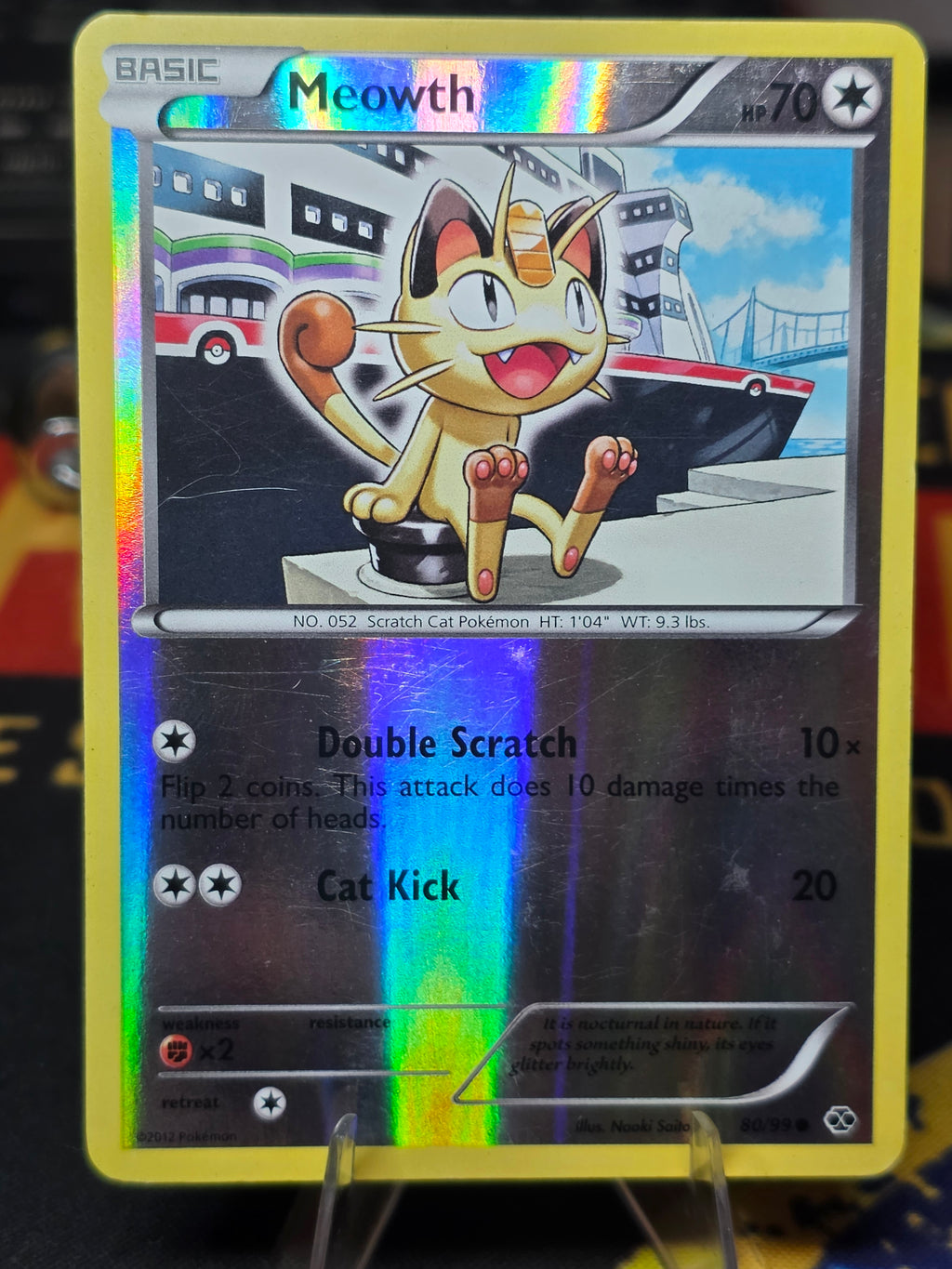 Meowth 80/99 Mirror Reverse Holo Promo Alternate 2012