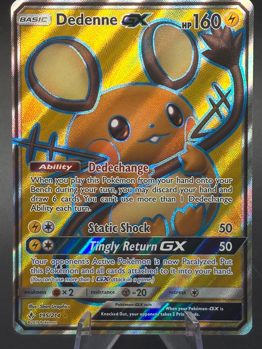 Dedenne GX Full Art Holo Card 195/214 -Unbroken Bonds NM