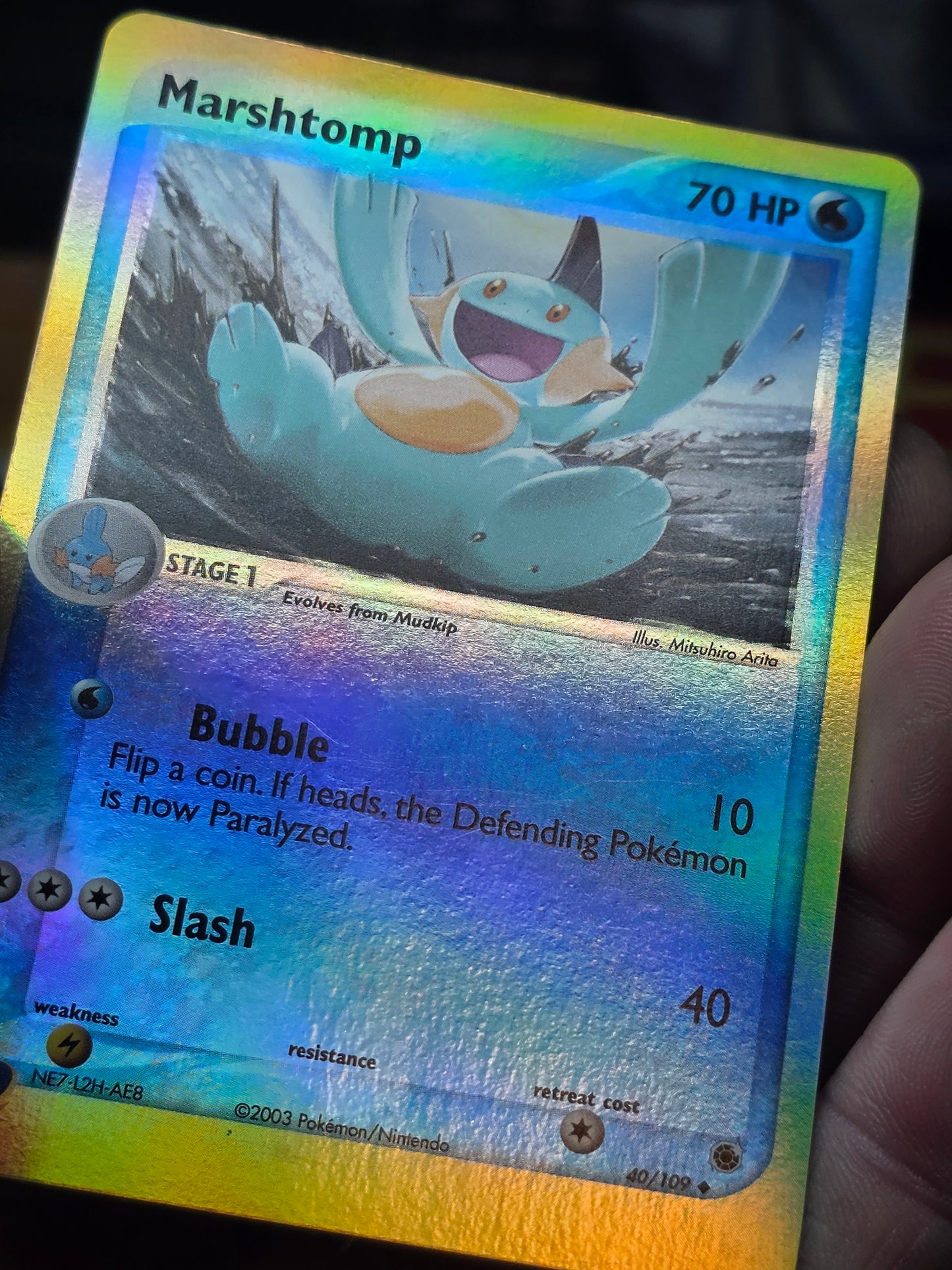 Marshstomp 40/109 Reverse Holo 2003 Pokemon EX Ruby & Sapphire Vintage e reader