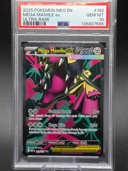 MEGA MAWILE EX #162 PSA 10 2025 POKEMON MEG EN-MEGA EVOLUTION ULTRA RARE