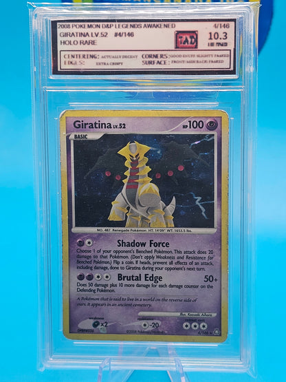 GIRATINA LV.52-LEGENDS AWAKENED-HOLO RARE TAD GRADED 10.3