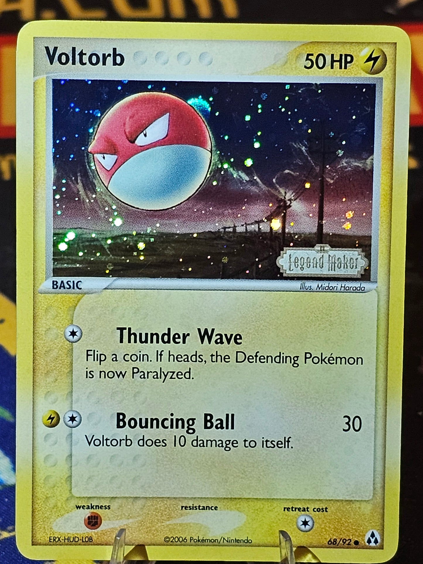 Voltorb 68/92 EX Legend Maker Stamped Reverse Holo LP+