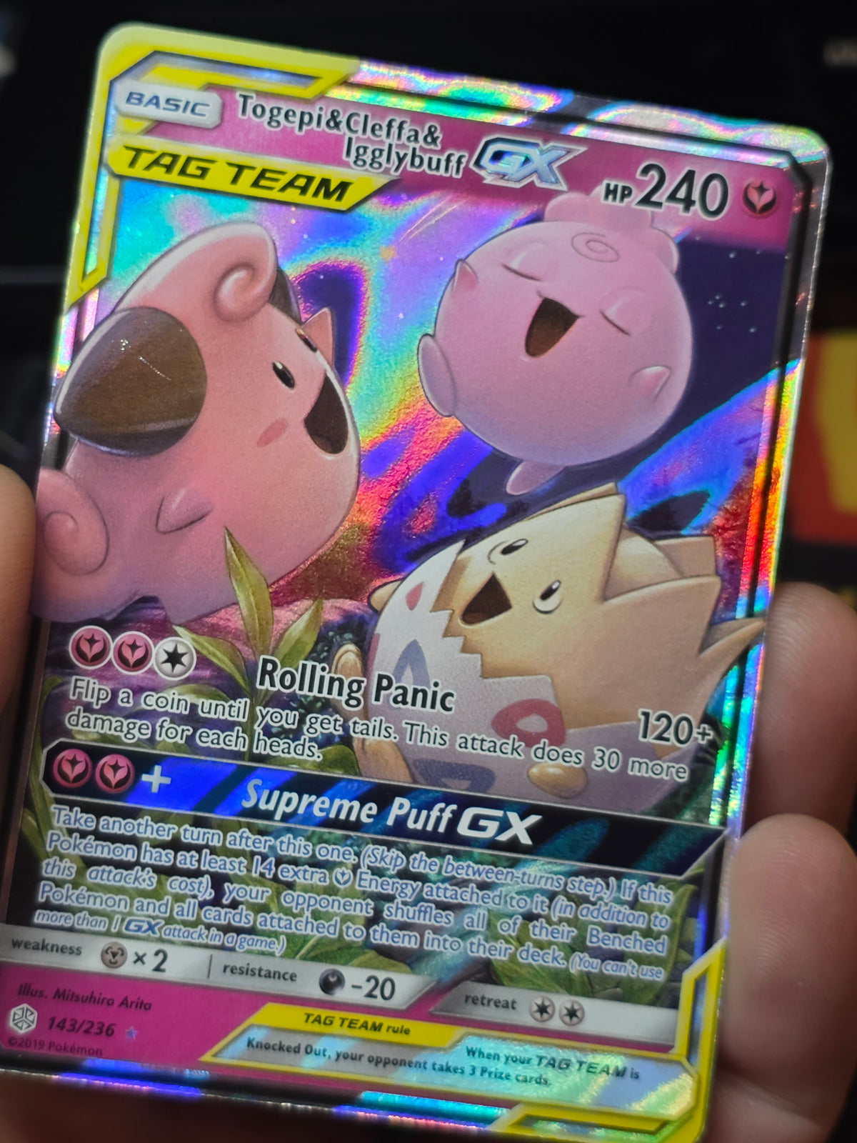 Togepi & Cleffa & Igglybuff GX Cosmic Eclipse Ultra Rare 143/236