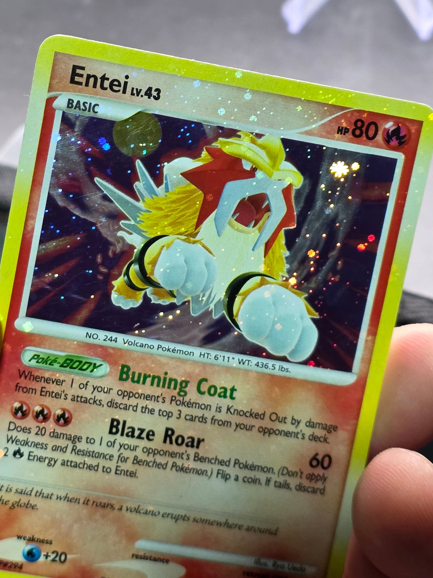 Entei 4/132 Secret Wonders Cosmos Holo Rare Pokemon TCG MP HOLO BLEED