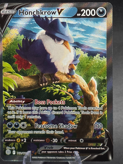 Honchkrow V 162/172 Brilliant Stars Alternate Alt Art Ultra Rare Pokemon NM