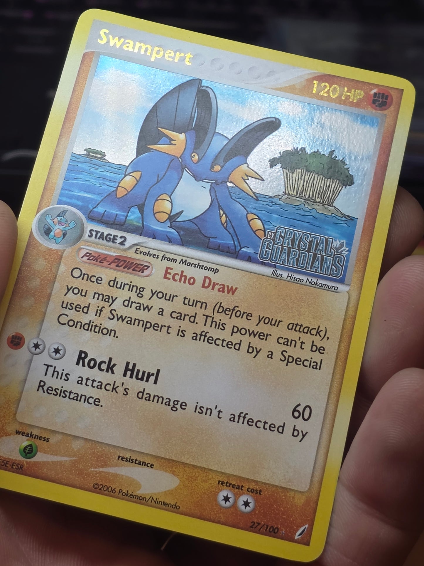 Swampert 27/100 Crystal Guardians STAMPED Reverse Holo