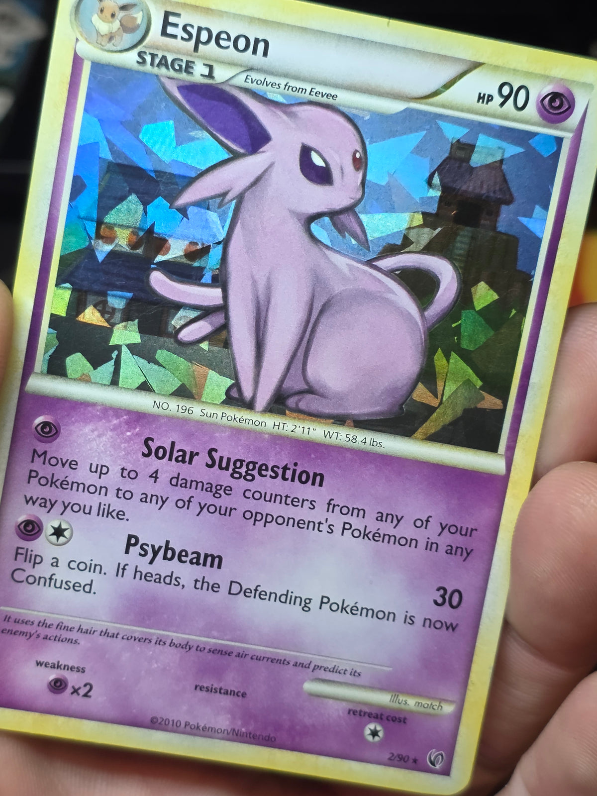 Espeon Cracked Ice Holo Pokemon Card - Undaunted Deck Exclusive - 2/90