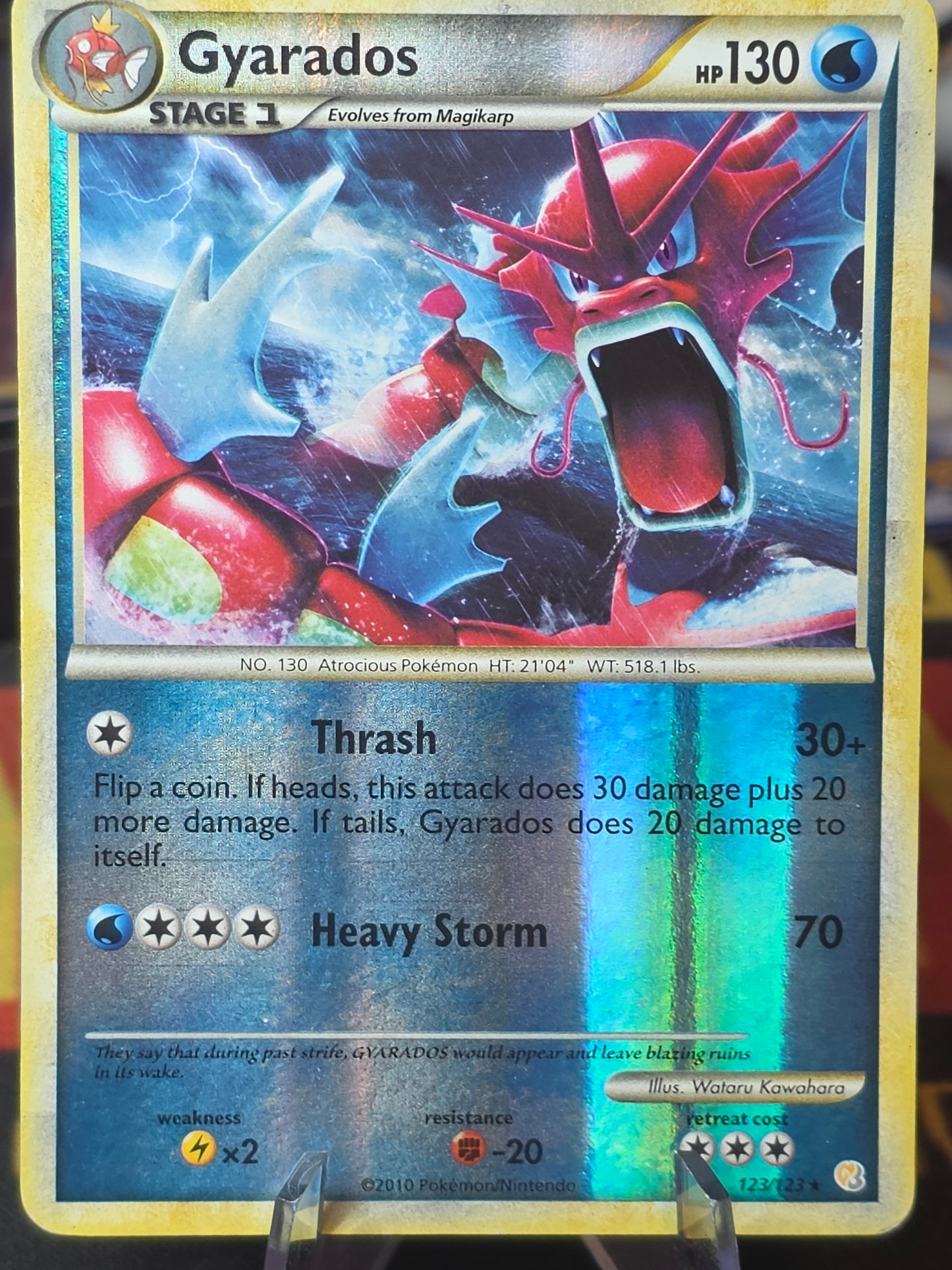 Pokemon Shining Gyarados ReverseHolo HeartGold SoulSilver 123/123 Mp