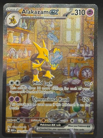 Alakazam Ex 201/165 Scarlet & Violet 151 Special Illustration Rare NM