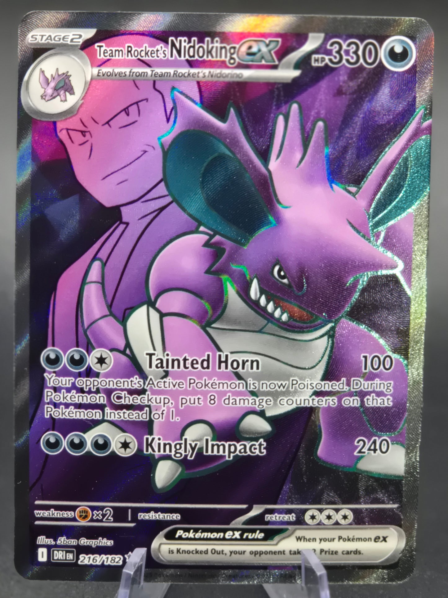 Team Rocket's Nidoking ex 216/182 SV10: Destined Rivals Ultra Rare Pokemon