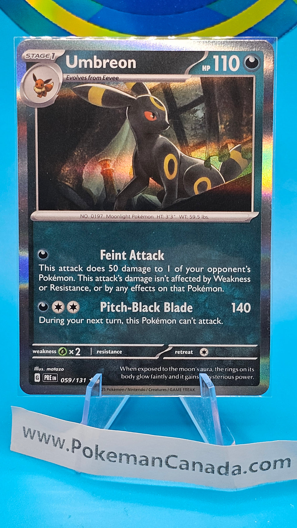 Pokemon UMBREON 059/131 Prismatic Evolutions  RARE HOLO - MINT
