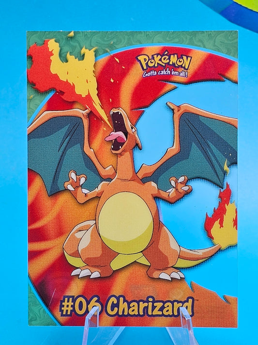 RARE Charizard Clear 1st Edition PC3 - 2000 Topps Pokémon TV Animation #06 NM #PC3