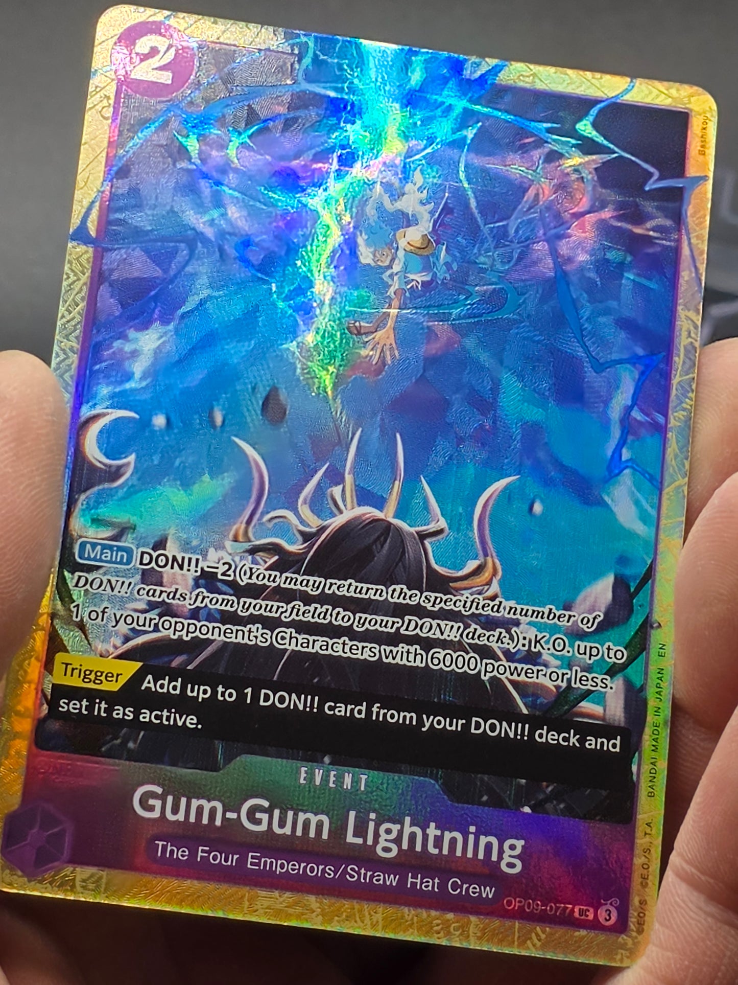 One Piece Gum-Gum Lightning OP09-077 Premium Best Selection Vol 4 English NM