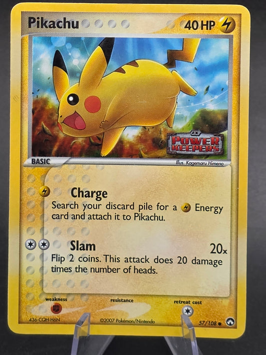 Pokemon TCG Pikachu 57/108 HOLO EX Power Keepers Stamped - Excellent LP