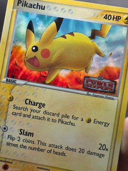 Pokemon TCG Pikachu 57/108 HOLO EX Power Keepers Stamped - Excellent LP