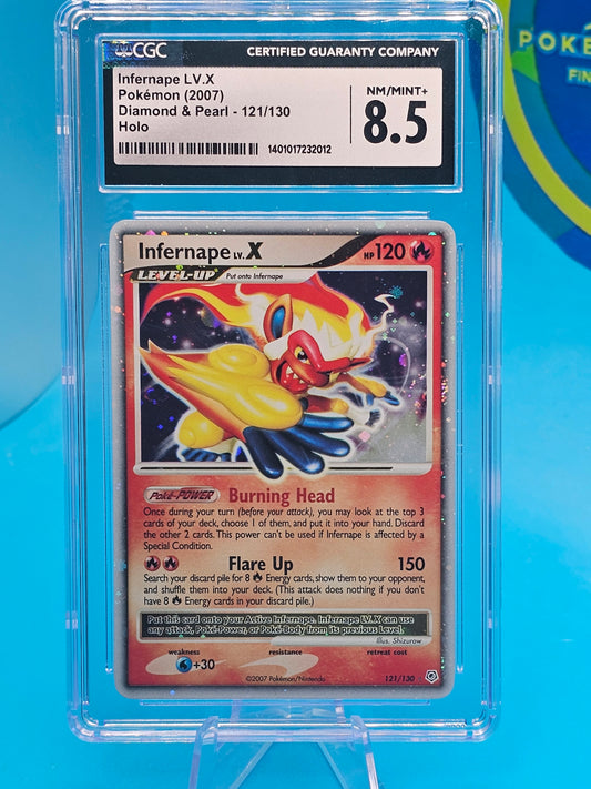 Infernape LV.X CGC NM/MINT+ 8.5 Diamond and Pearl 121/130 Pokemon TCG Holo